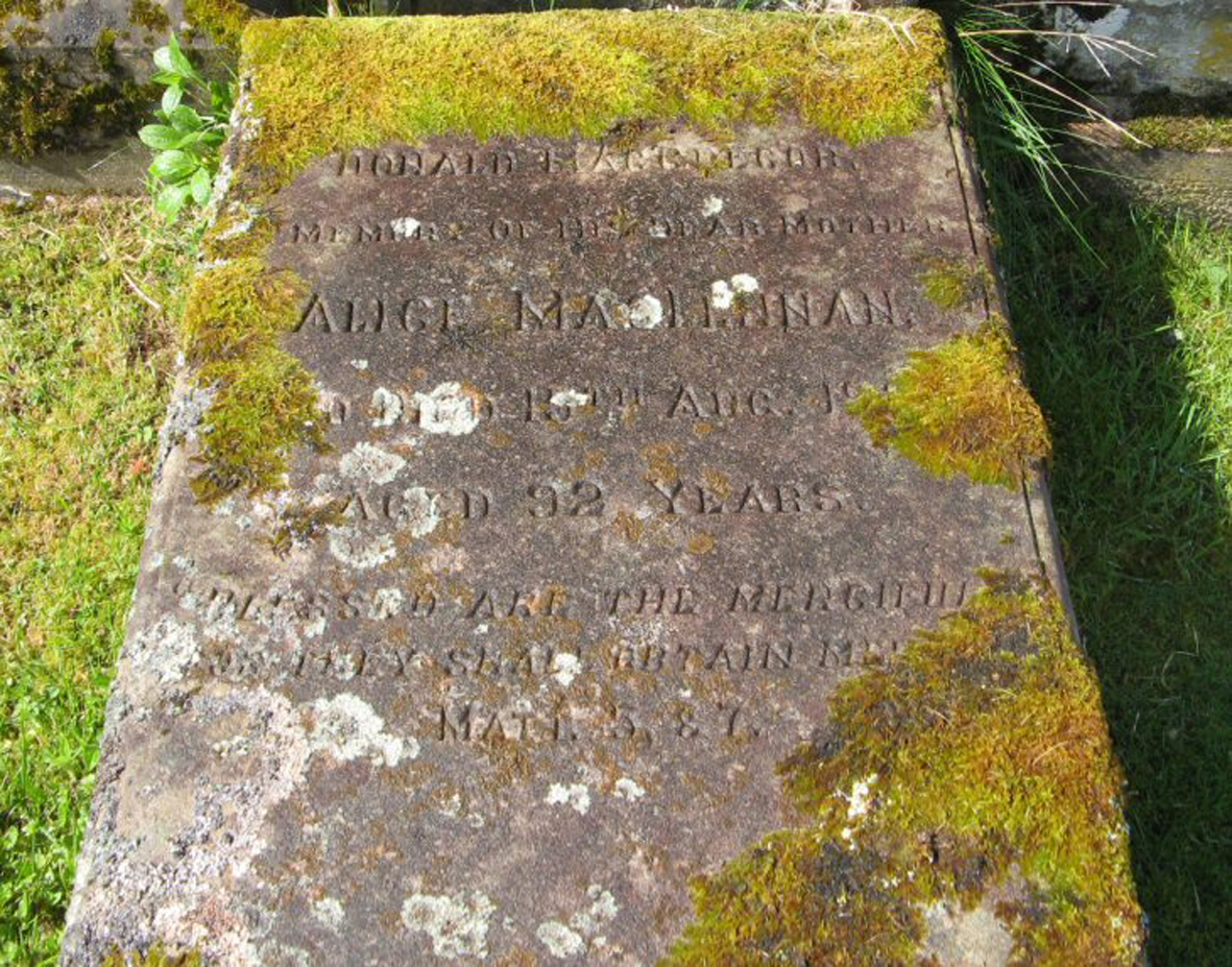 Photo of headstones/Alice MacLennan (MacGregor) died 1924 MI Gruinard, Gairloch